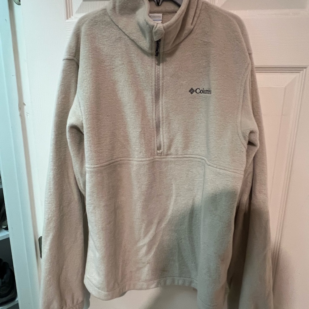 Columbia Light Tan Fleece Quarter-Zip Pullover